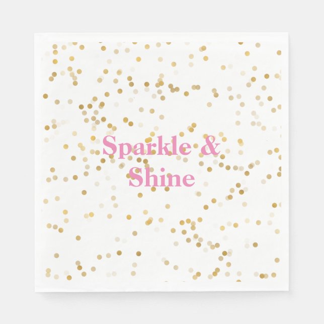 White Gold Confetti Napkin (Front)
