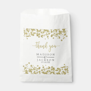 White & Gold Confetti Wedding Thank You Favour Bags