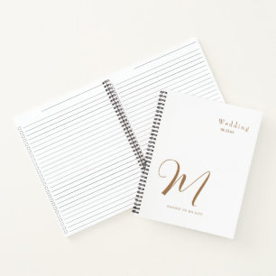 White & Gold Custom Wedding Checklist II Notebook