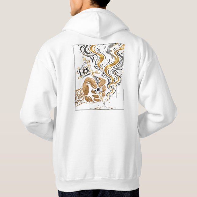 White & Gold Design Collection Hoodie (Back)