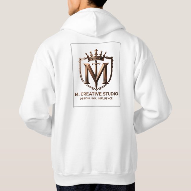 White & Gold Design Collection Hoodie (Back)