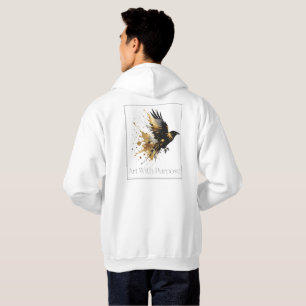 White & Gold Design Collection Hoodie