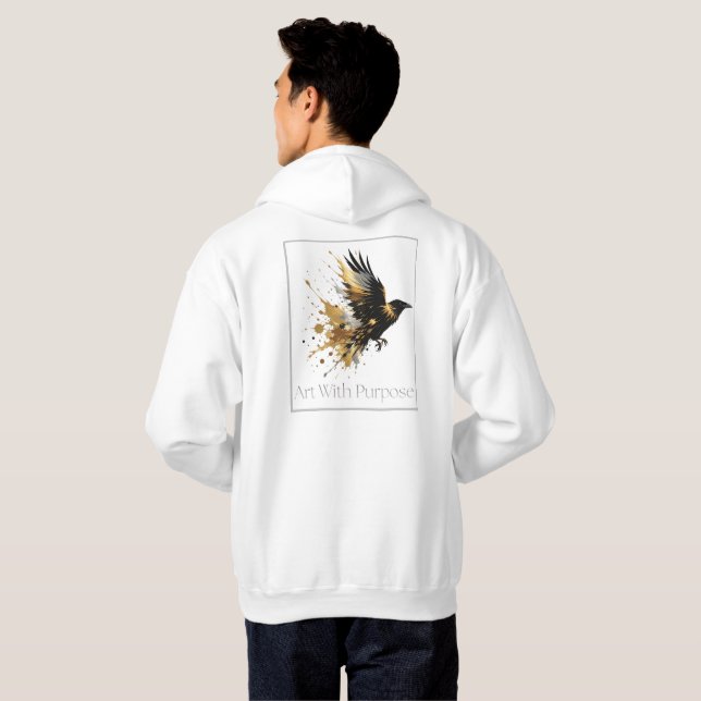 White & Gold Design Collection Hoodie (Back Full)