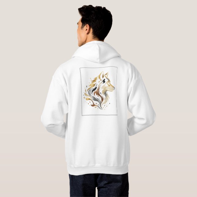 White & Gold Design Collection Hoodie (Back Full)