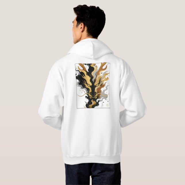 White & Gold Design Collection Hoodie (Back Full)