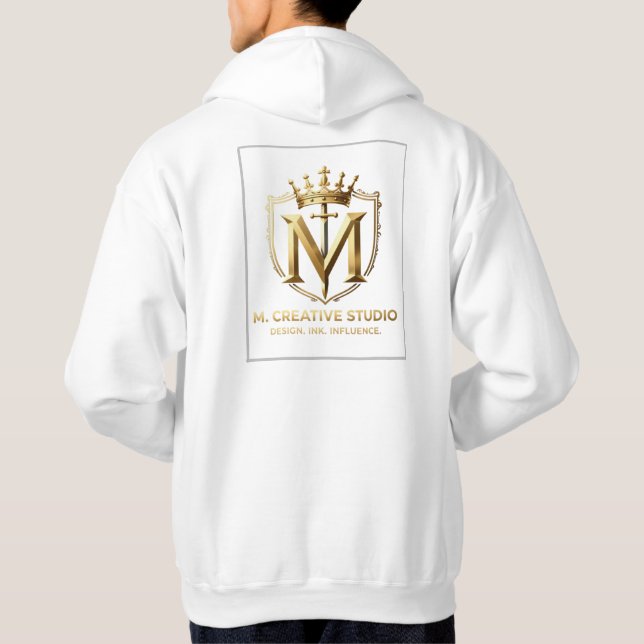 White & Gold Design Collection Hoodie (Back)
