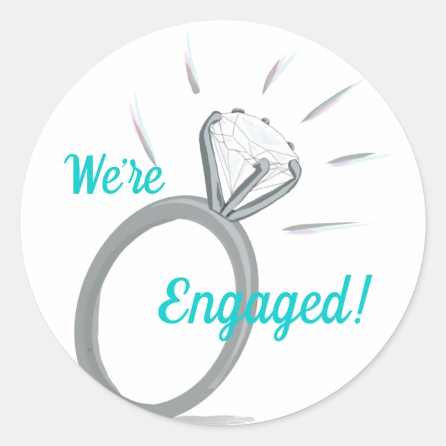 White gold diamond Engagement Stickers (Front)