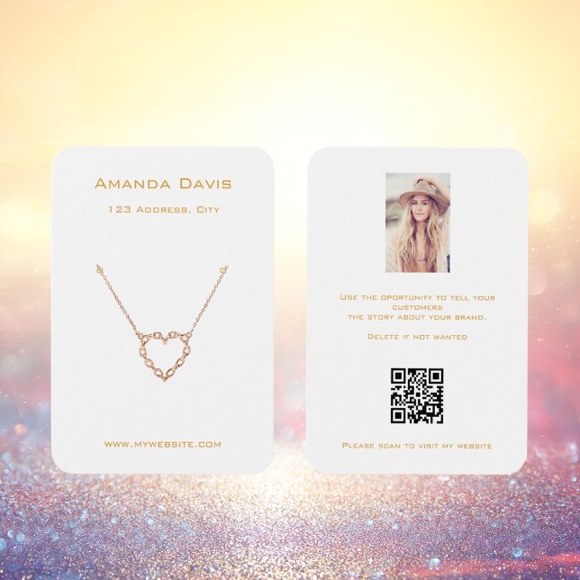 White gold earring jewellery photo QR display card (Creator Uploaded)