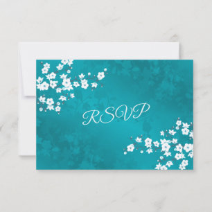 White Gold Elegant Floral RSVP Card