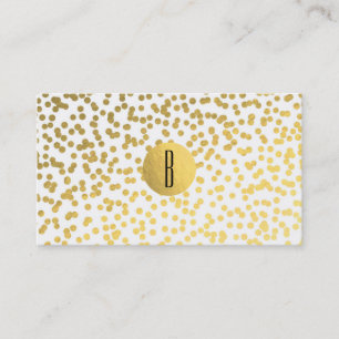 White & Gold Faux Foil Customer Loyalty Card