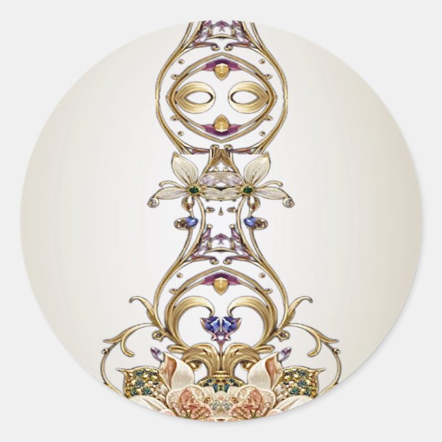 White Gold Floral Sticker (Front)