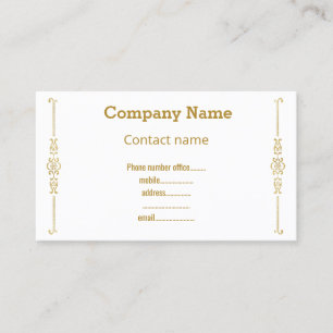 WHITE GOLD FLOURISH MODERN BUSINESS CARD