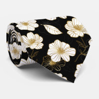 White Gold Flowers Black