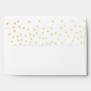 White Gold Foil Confetti Dots Invitation Envelope