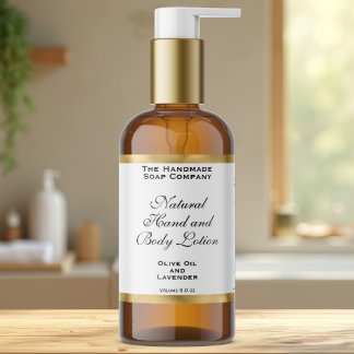 White & Gold Foil Cosmetics Bottle Label