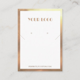 White Gold Frame Modern necklace earrings Business Card
