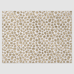 White Gold Glam Glitter Glitz Leopard Print      Tissue Paper