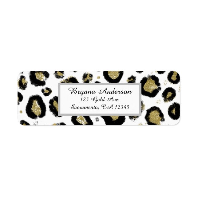 White Gold Glitter & Black Leopard Sweet 16 Party (Front)