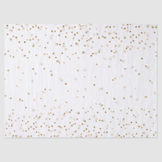 White Gold glitter confetti sparkle     Tissue Paper (Front)