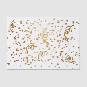 White & Gold Glitter Confetti Tissue Paper