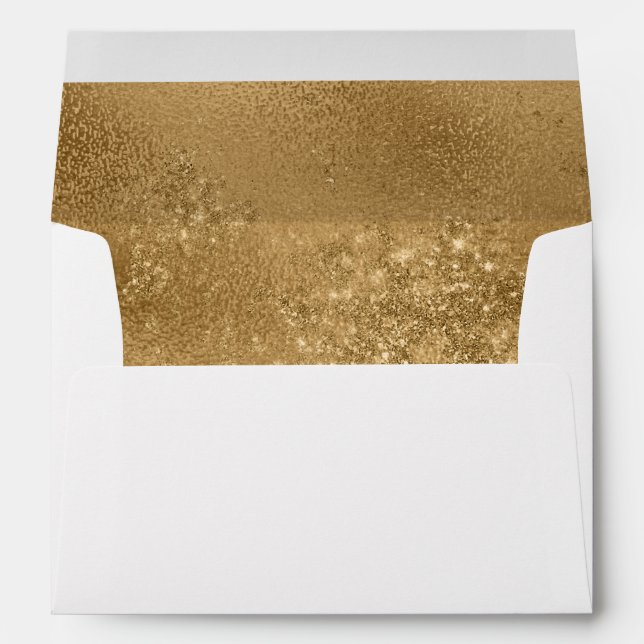 White Gold Glitter Envelope (Back (Bottom))