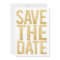 White & Gold Glitter Save the Date Typography