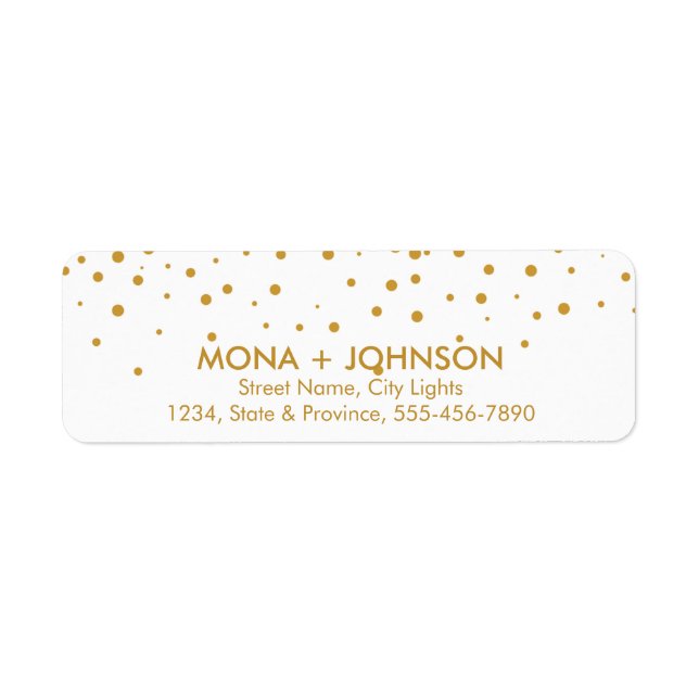 White Gold Glitter Sparkle Confetti Dots Modern (Front)