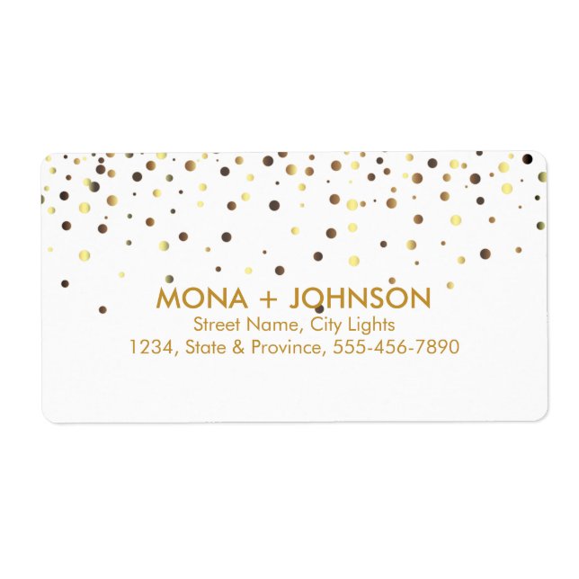 White Gold Glitter Sparkle Confetti Dots Modern (Front)