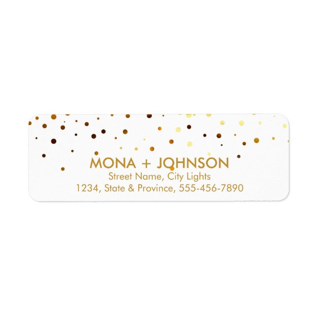 White Gold Glitter Sparkle Confetti Dots Modern (Front)