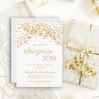 White Gold Glitter Surprise 30th Birthday