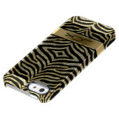 White & Gold Glitter With Black Zebra Stripes Uncommon iPhone Case (Top)