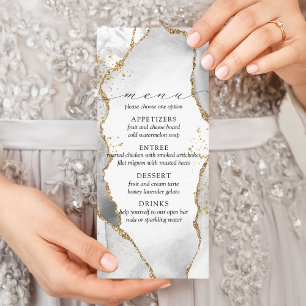 White, Gold & Grey Mist Agate Menu