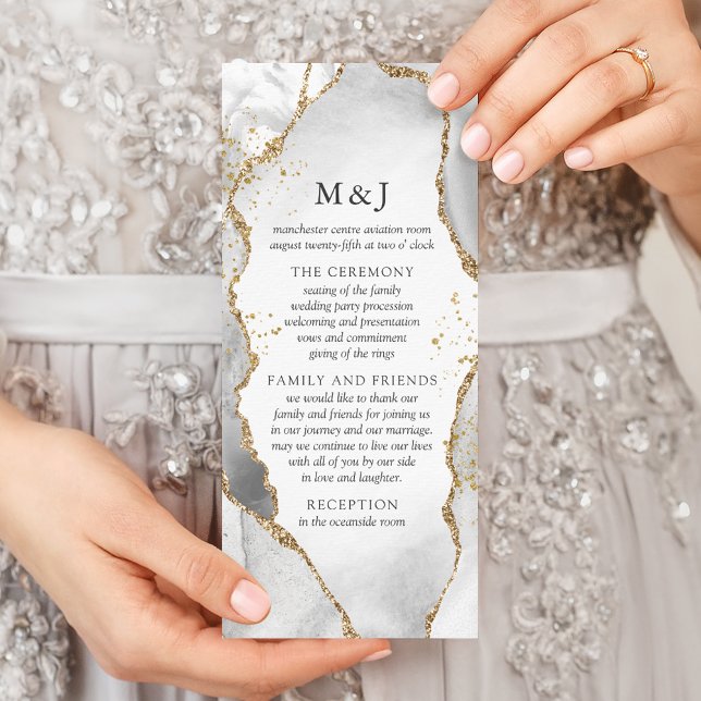 White, Gold & Grey Mist Agate Program Rack Card (Creator Uploaded)