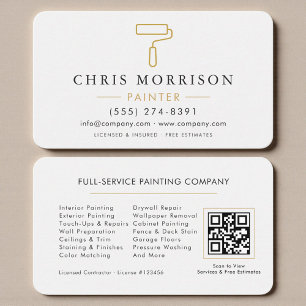 White & Gold Home Painter Business Card