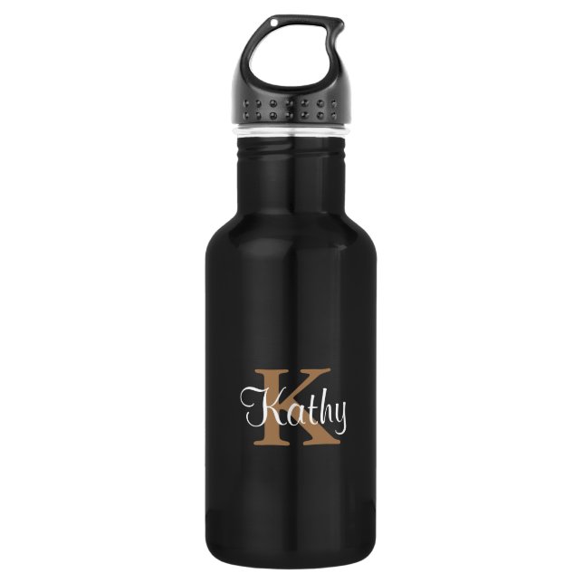 White Gold Initial Personalised Elegant 532 Ml Water Bottle (Front)