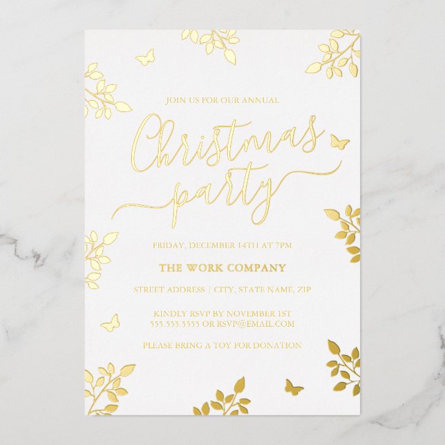 White Gold Leaf Corporate Christmas Party (Front)