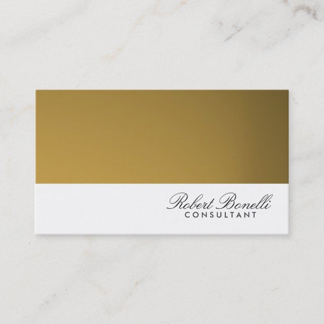 White Gold Look Modern Consultant Business Card (Front)