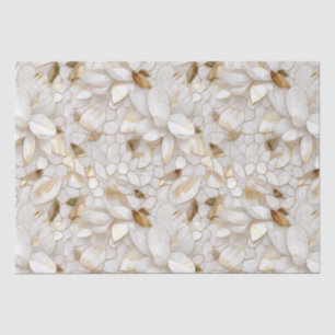 White Gold Lotus Flowers Tissue Paper