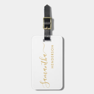 White & Gold Luggage Tags Wedding Table Plan/Favou