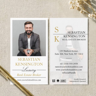 White Gold Luxury Real Estate Broker Professional Business Card