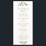 white & gold magnolia floral wedding program programme<br><div class="desc">Lovely white magnolia watercolor flowers with elegant text and colours. The features of this design can be personalised.</div>