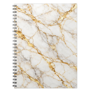 White Gold Marble Elegance Notebook