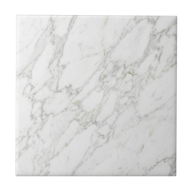 White Gold Marble Elegant Minimalist Luxury Design Tile (Front)