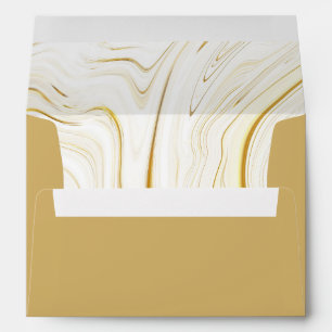 White Gold Marble Pattern Custom Wedding Envelope
