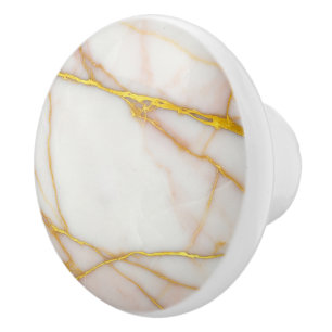 White Gold marble stone, natural door pull, luxury Ceramic Knob