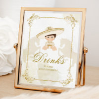 White Gold Mexican Boy Baptism 1st Birthday Drinks