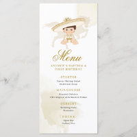 White Gold Mexican Boy Baptism 1st Birthday
