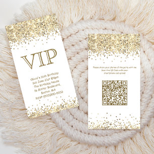 White & Gold   Mini VIP Birthday Invitation