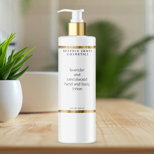 White & gold minimalist cosmetics bottle label