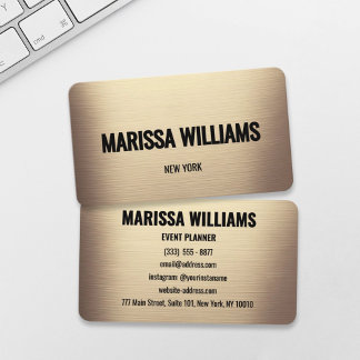 White Gold Minimalist Professional Business Card